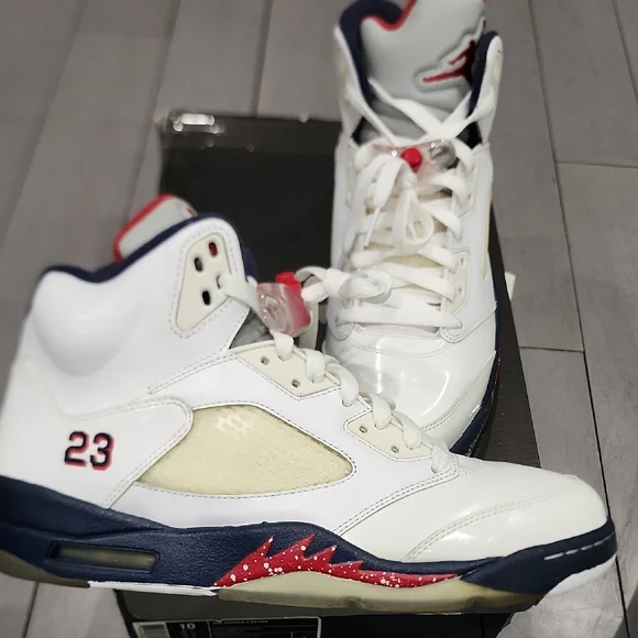 Air Jordan 5 Retro White Sneakers - Picture 1 of 6